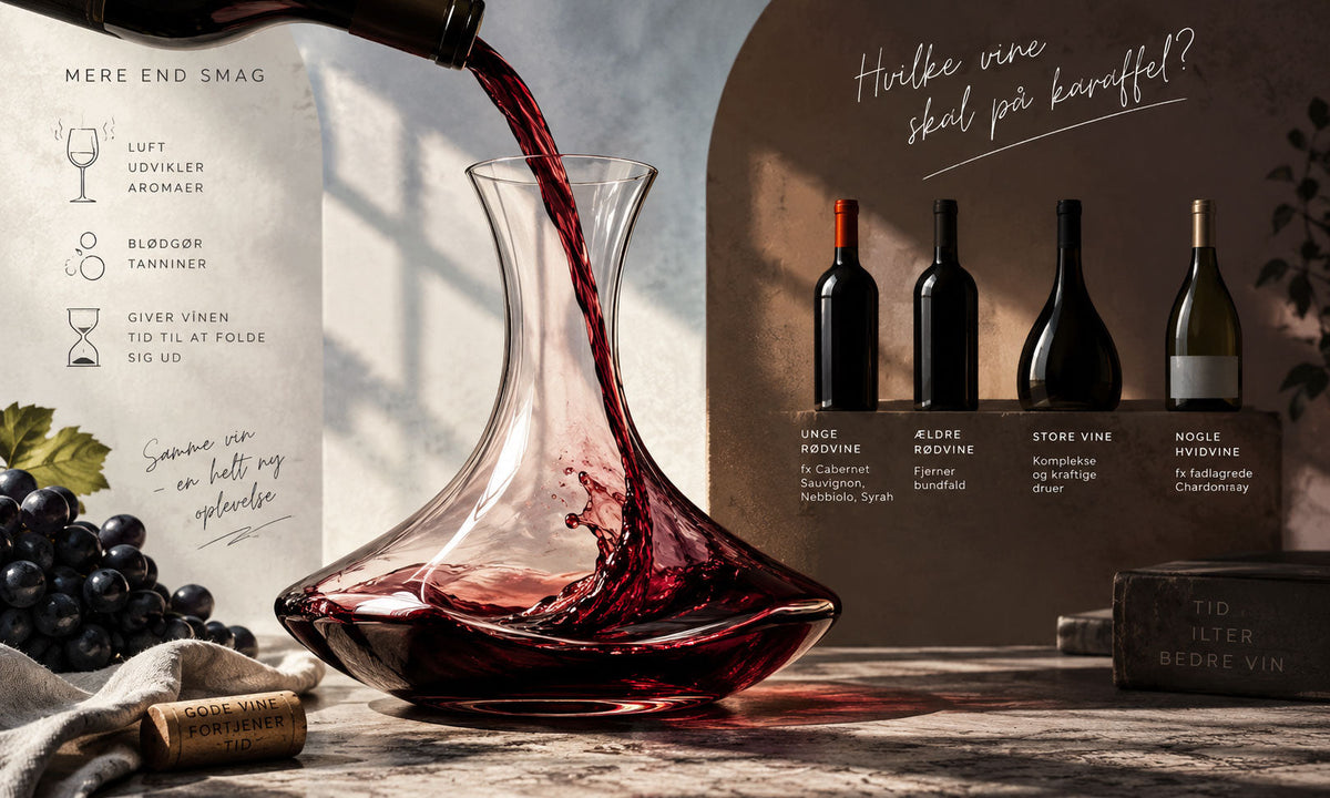 Vin der bliver dekanteres