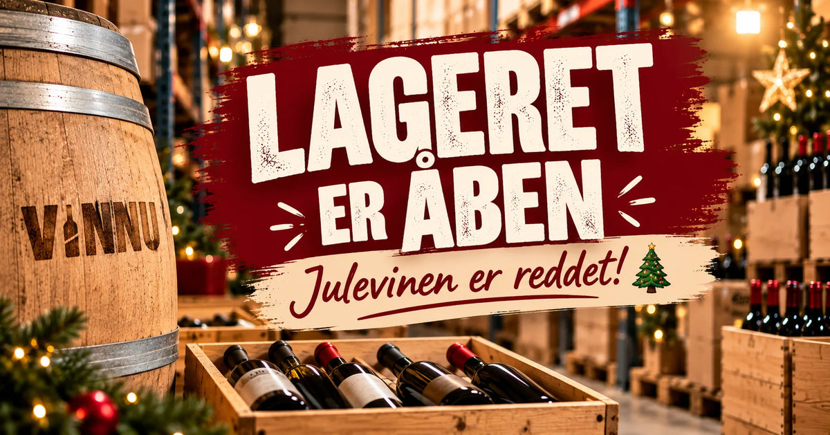 Vinnu.dk lageret er åbent – julevinen er reddet, vinlagersalg 21. november 2026 i Odense
