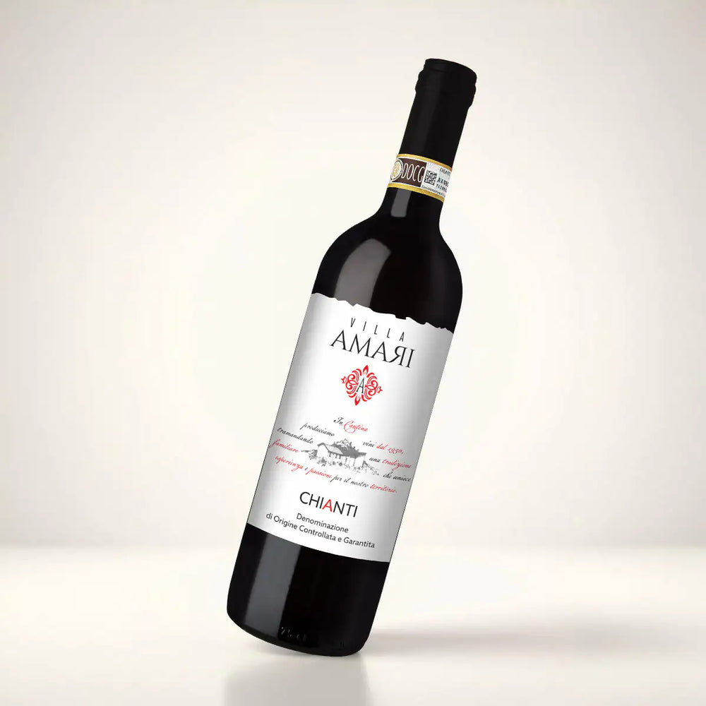 6 flasker vin på et bord - Cantina Danese smagekasse