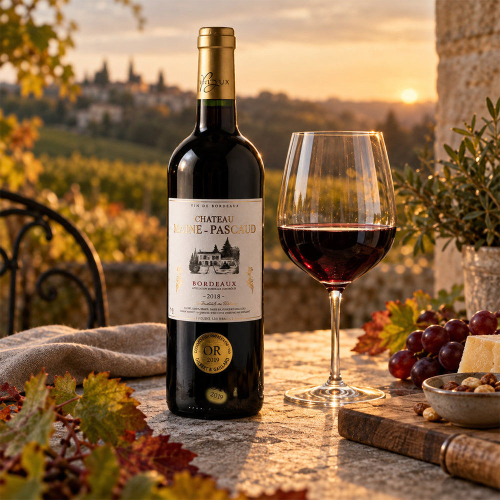 Rødvins flaske - Château maine-pascaud bordeaux 2018