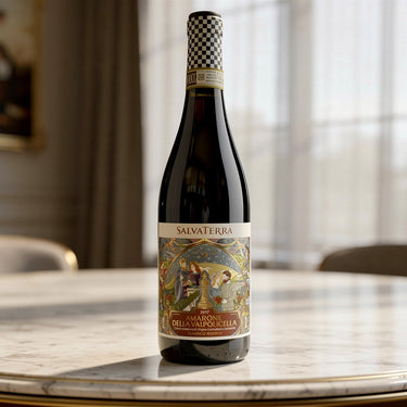 Rødvins flaske på et bord - Amarone della Valpolicella Classico Riserva DOCG 2017